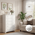thumbnail image 3 of TrumanPick White Dresser for Bedroom, Tall Chest of Drawers for Living Room, Wooden Dressers 31.2"W x 17"D x 47"H for Nursery Hallway Closet, 3 of 10