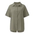 thumbnail image 5 of Women's Vacation Fashion Casual Suit Solid Color Summer Shorts And Shirt Top Two Piece Sets Lapel Shirt Slim Suits Skirt Set Juniors Women Swimsuit Shorts Set Yoga Shorts Suit Athletic Swimsuits for, 5 of 7