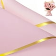 thumbnail image 1 of DMIMIA 20 Sheets Flower Wrapping Paper, Waterproof Floral Bouquet Wrapping Paper for DIY Crafts, Gift Packaging, Flower Shop Bouquet Packaging(Pink,Gold Edge), 1 of 7