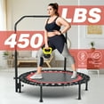 thumbnail image 5 of 40" Trampoline with Resistance Ropes,Fitness Foldable Mini Trampoline Max Load 450lbs, 4-Level Height-Adjustable Foam Handle,Indoor/Outdoor Rebounder for Adults, 5 of 7