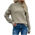 thumbnail image 2 of Lilgiuy Women's Loose Solid Color Fashion Turtleneck Pullover Sweater Turtleneck Sweater for Running Basketball, 2 of 4