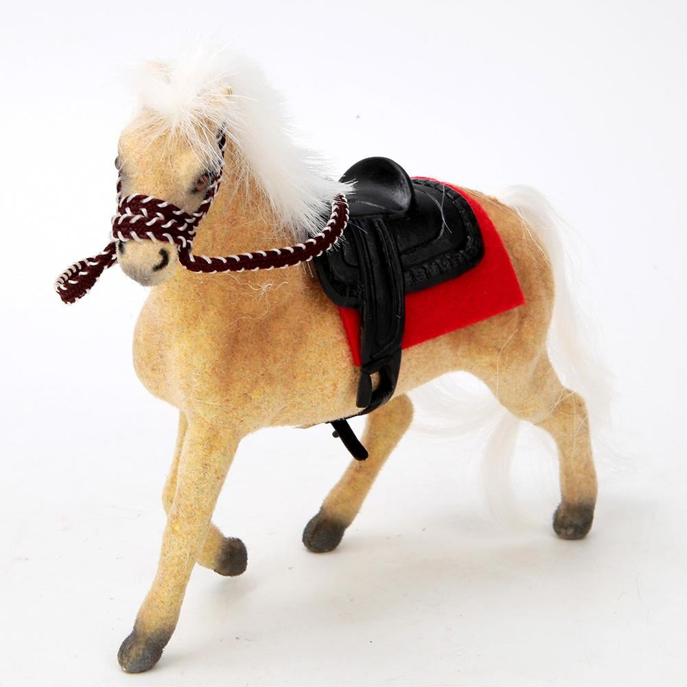 Mgaxyff 1/12 Dollhouse Miniature Model Mini Riding Horse Decoration