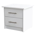 thumbnail image 3 of Tiara 2 Drawer Wooden Kids Nightstand Bedside Table, White, 3 of 6