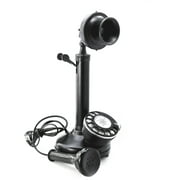 House Of Antique Vintage Brass & Iron Rotary Telephone – Retro Decorative Antique Phone (Black)