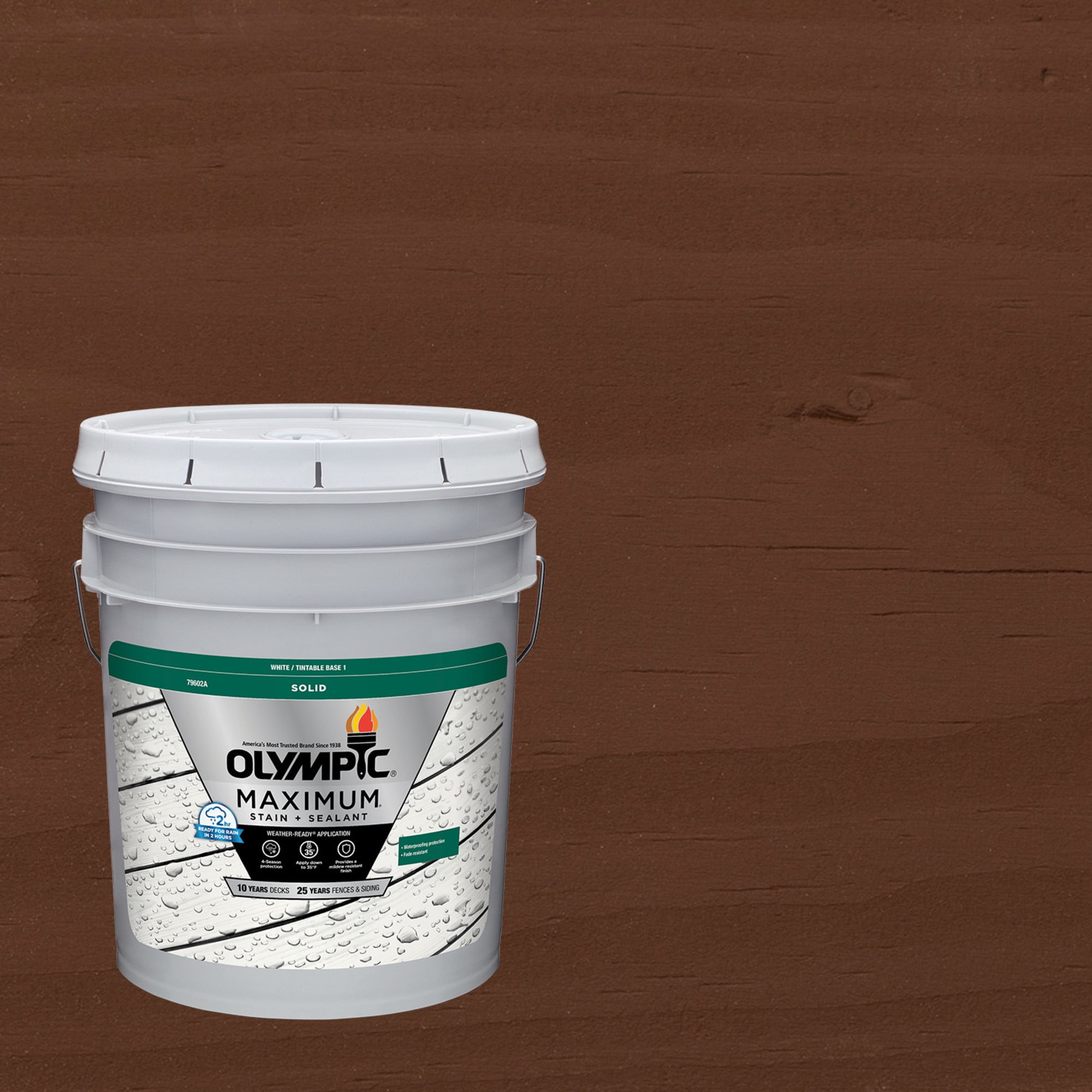 (2 pack) Olympic Maximum 5 Gallons SC-1069 Russet Solid Color Exterior Stain and Sealer in One