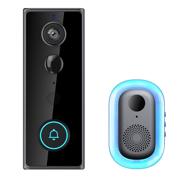Matsuzay Timbre inalámbrico con control de aplicación Tuya y función de despertador remoto WiFi Video timbre 720P Cerraduras de hardware