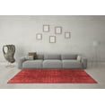 thumbnail image 3 of Ahgly Company Machine Washable Indoor Round Oriental Red Modern Area Rugs, 7' Round, 3 of 4