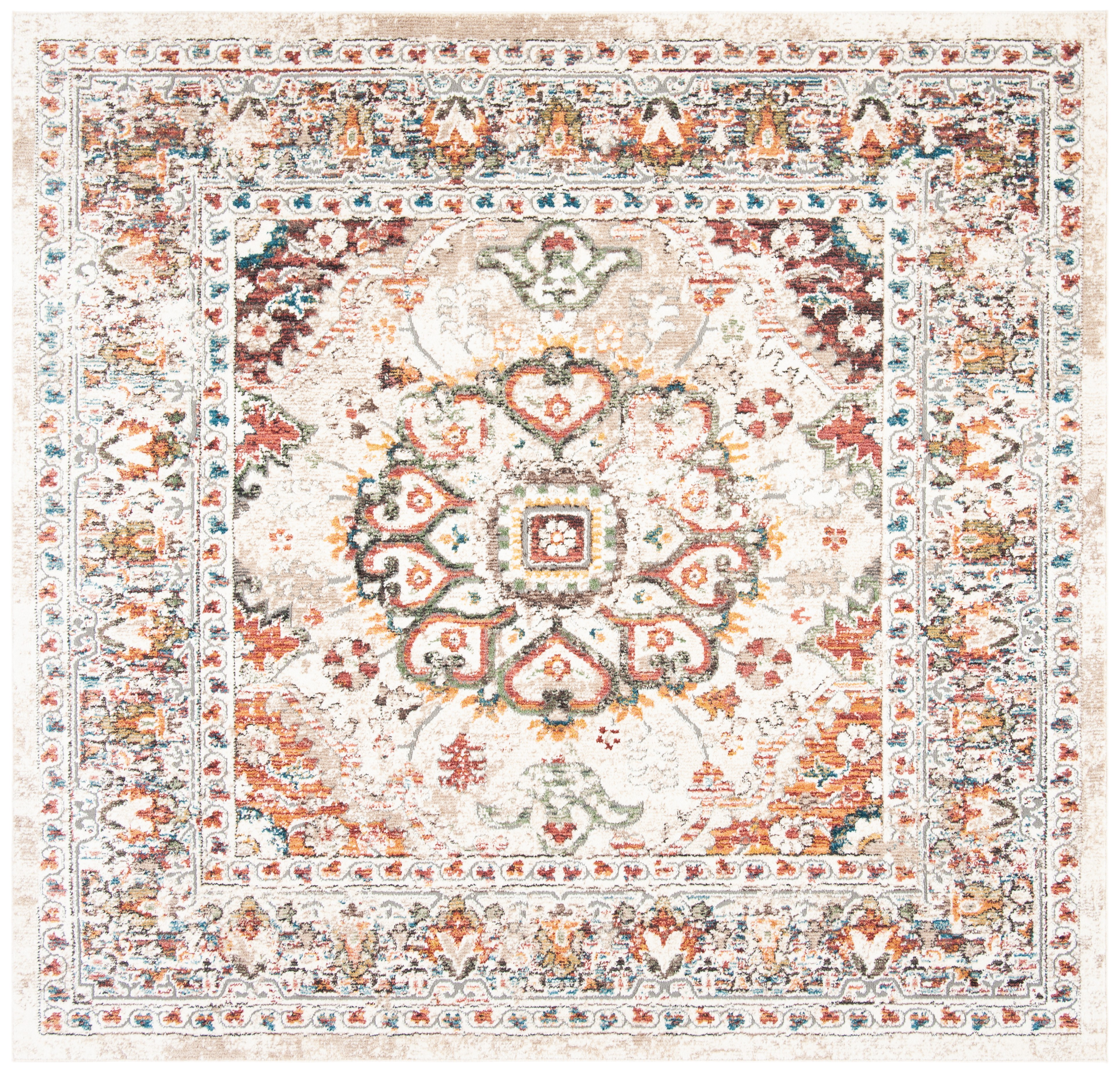 Safavieh Carlyle Jone Medallion Area Rug, Ivory/Gold, 6'7" x 6'7" Square