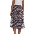 thumbnail image 5 of vigerkar Womens Summer Casual Dress Floral Printed High Waist A Line Ruffle Swing Midi Skirt with Pockets Pink, S, 5 of 6
