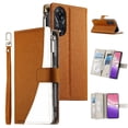 thumbnail image 2 of Funda cartera GANGXUN para OPPO A78 5G , cuero PU con tarjetero, cremallera, correa de mano, soporte y protección 560°, 2 of 6