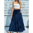 thumbnail image 2 of Women'S Spliced Pleated Midi Skirt with Pockets for Casual or Wear S, 2 of 9