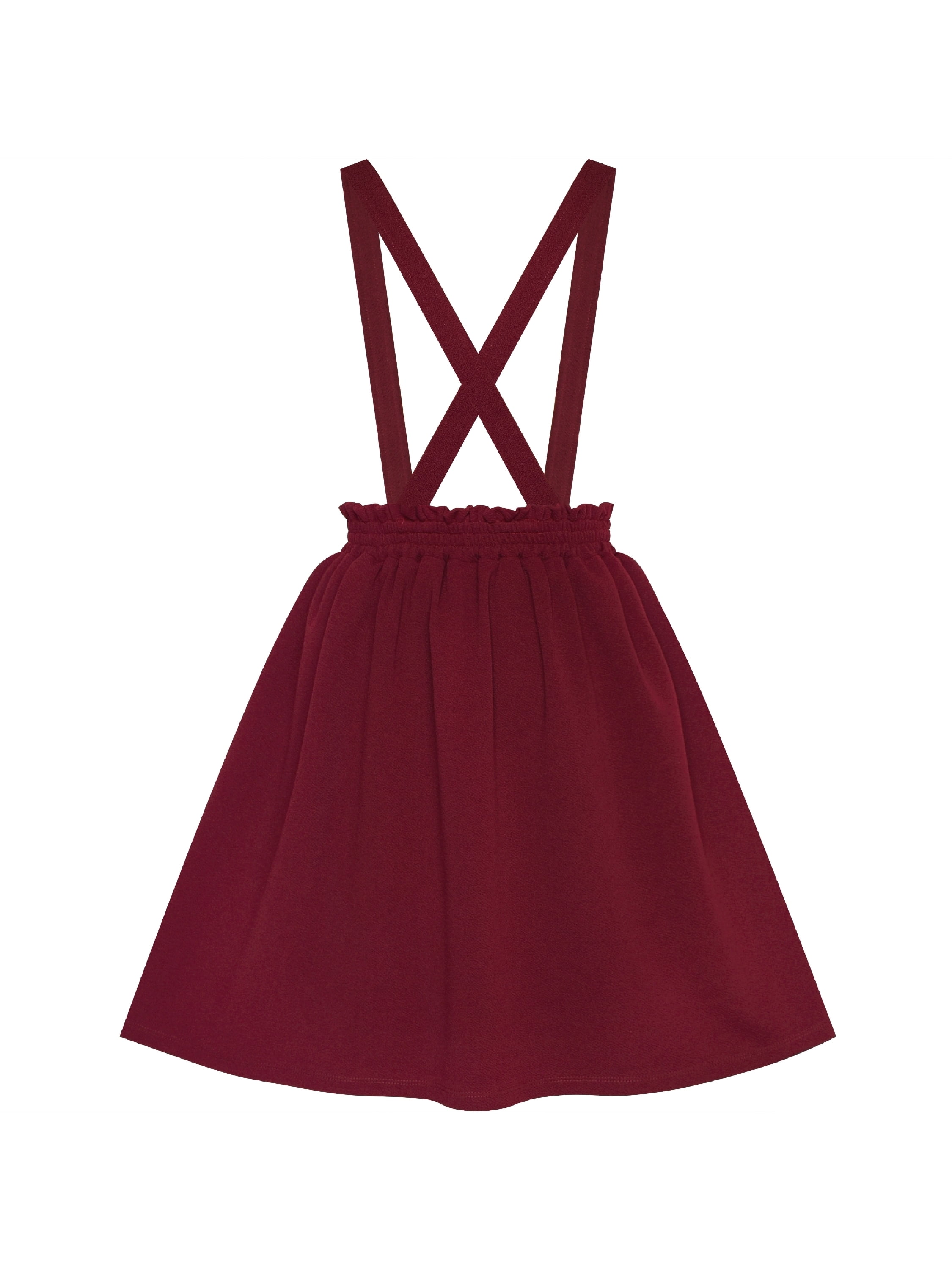 Girls Dress Wine Red Suspender Skirt School Uniform 10 Years