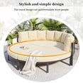 thumbnail image 3 of Rugerasy 4 PCS Round Outdoor Conversation Set With Cushions, Modern Upholstered Couch, All Weather Metal Sectional Sofa,For Backyard, Poolside, Garden, 3 of 9