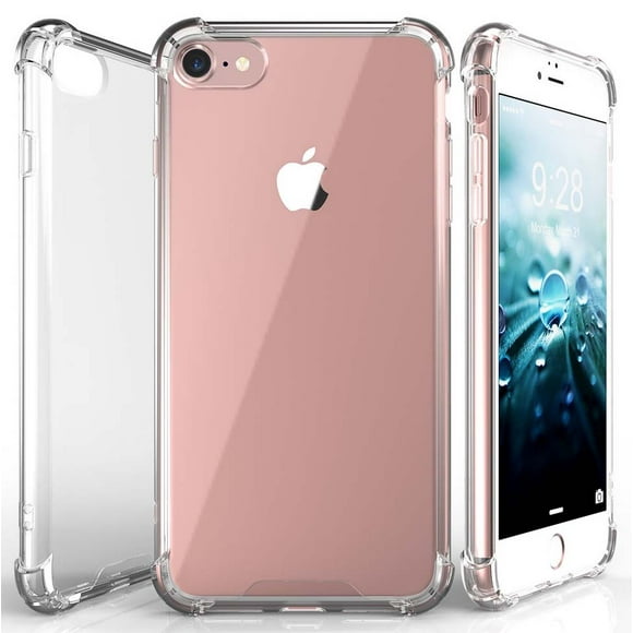 Coque pour iPhone 8, Aquaflex Transparent Souple TPU [Amortisseur] Housse de Pare-Chocs S'Adapte SE3, SE2, iPhone 8, iPhone 7