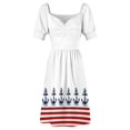 thumbnail image 4 of Robe Rouge et Blanche à Rayures avec Ancre Bleu Marine Robe d'Invité de Mariage 2024 Longue Robe Femme Été, 4 of 4