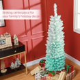 thumbnail image 3 of HOMCOM 5' Pencil Christmas Tree, Slim Artificial Xmas Tree with Realistic Branches, Metal Stand, Gradient Blue, 3 of 8