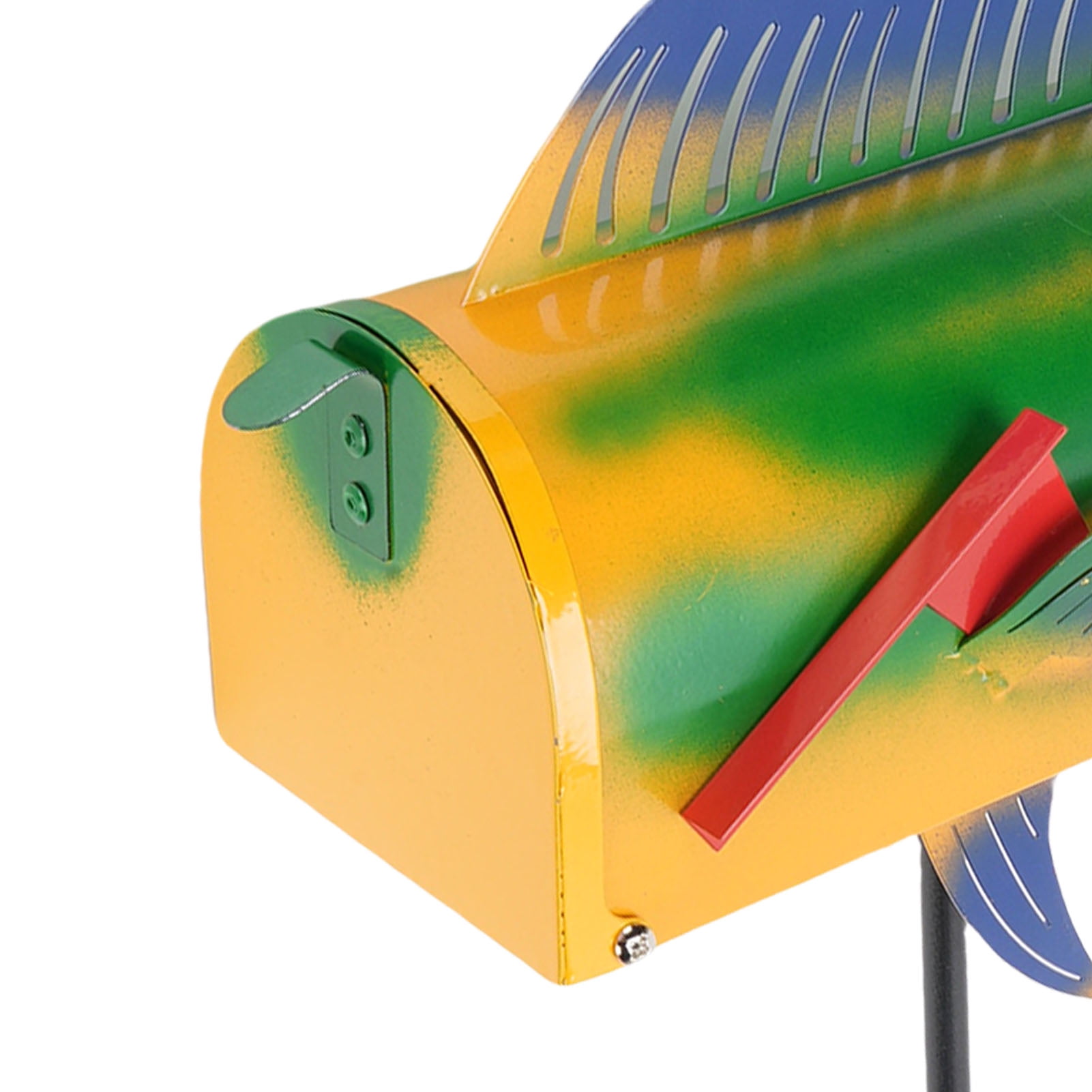 Riousery Large Metal Mail Box Fish Shape Iron Post Box Large Capacity For Outside Residential Home 16.54 inches / 42.0 cm