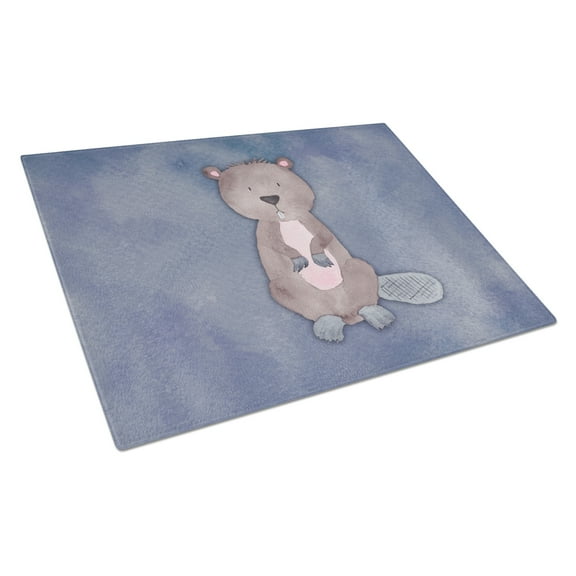 Caroline's Treasures Beaver Watercolor Glass Cutting Board Large