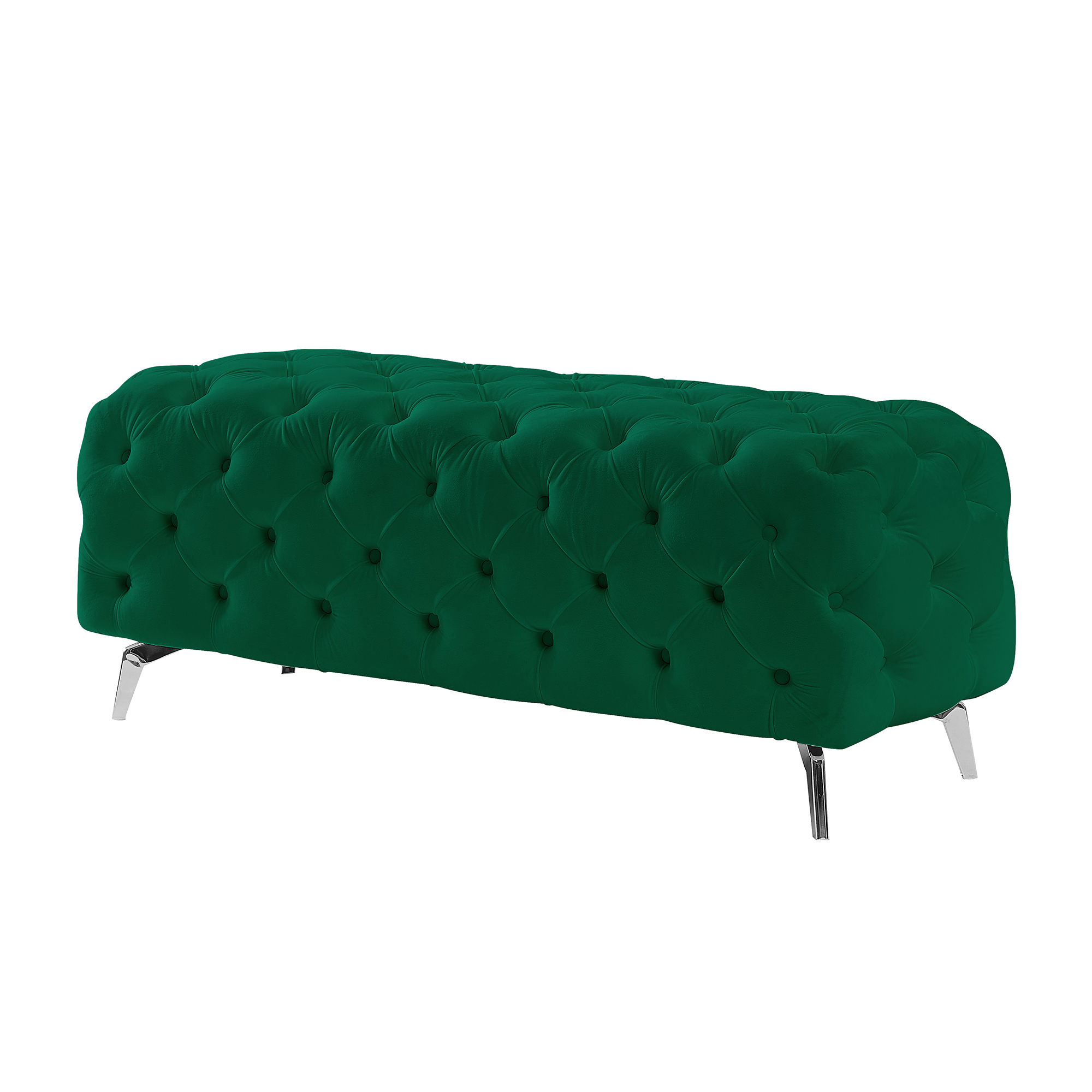 Kepooman 51 Inches Modern Velvet Bedroom Bench, Button-Tufted Upholstered Ottoman End of Bed Bench for Entryway Living Room Bedroom, Green Kepooman 51 Inches Modern Velvet Bedroom Bench, Button-Tufted Upholstered Ottoman End of Bed Bench for Entryway Living Room Bedroom, Green