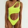 thumbnail image 2 of Women Bathing Suits One Piece Bathing Suit for Women Women One Shoulder Cutout High Waisted Bikini Set Crisscross 2 Piece Swimsuit Bathing Suit, 2 of 8