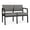 Castillo Metal, variant on Lesro Lenox Steel Polyurethane Reception Waiting Room Guest Loveseat in Black/Castillo Quarry