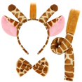 thumbnail image 1 of Conjunto de Disfraz de Jirafa de 3 Piezas Diadema con Orejas de Jirafa Cola y Pajarita Disfraz de Animal Kit de Disfraz de Jirafa Accesorios de Fiesta para Halloween, Cumpleaños, 1 of 5