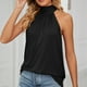 thumbnail image 3 of Camiseta Mujer Casual Tee Halter Color sólido Lace Up Lady Vest Top Moda Streetwear (Negro M) Cgtredaw para Mujer Negro T M, 3 of 7