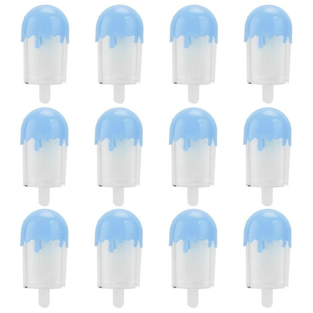 12Pcs Ice Cream Shape Candy Box Plastic Candy Case Container Wedding Party SuppliesBlue
