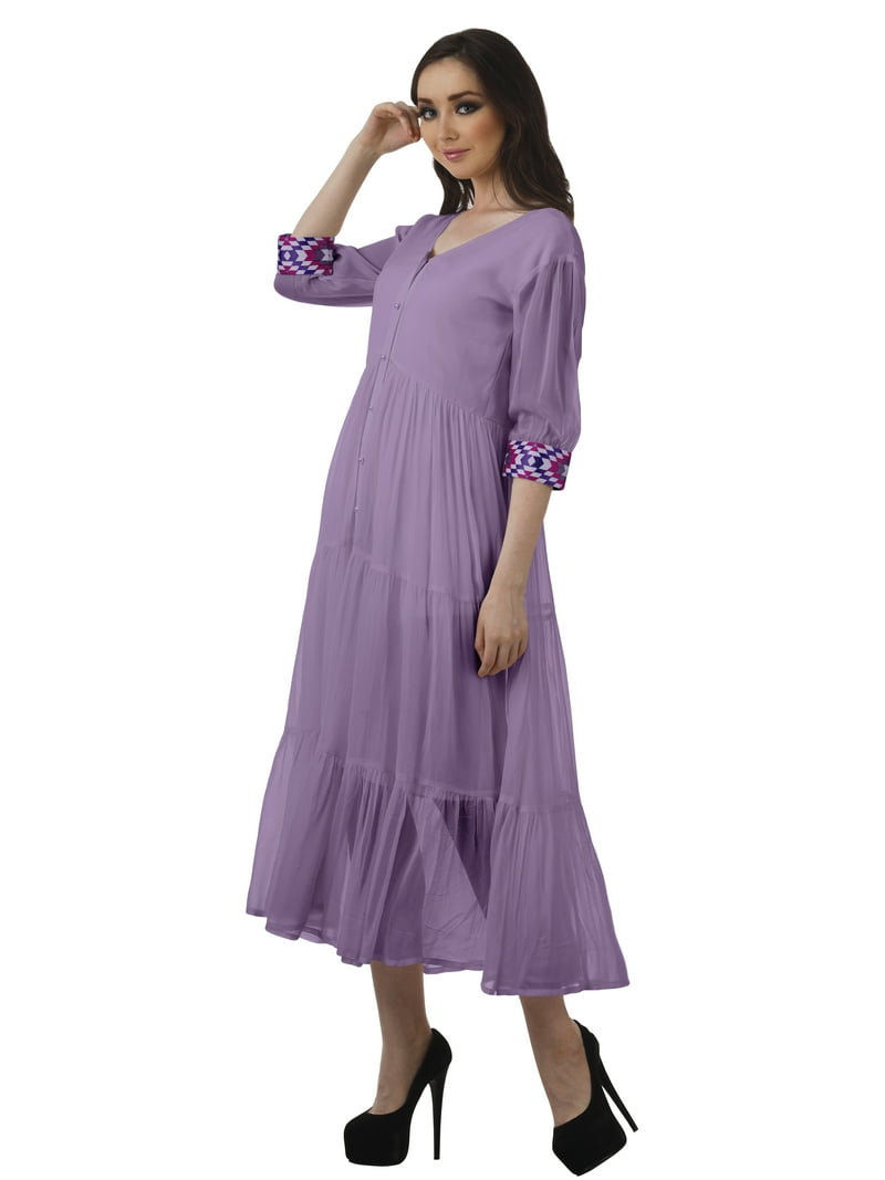 Moomaya Long Formal Dresses Women Tiered Button Down Casual Dresses Women, Women's, Size: Large, Purple Moomaya Long Formal Dresses Women Tiered Button Down Casual Dresses Women, Women's, Size: Large, Purple