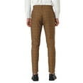 thumbnail image 3 of INSPIRE CHIC Men's Plaid Slim Fit Flat Front Dress Pants with Pockets 32 Brown, 3 of 7