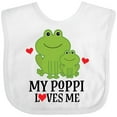 thumbnail image 3 of Inktastic My Poppi Loves Me Grandson Frog Boys Baby Bib, 3 of 4