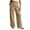 Beige, variant on Women’s Elastic Waist Faux Jeans Straight Leg Pull on Denim-like Pants, Loose Casual Trousers with Pockets