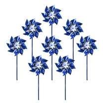 Muka 100 Pcs Blue Mylar Pinwheel 12" Height, NO EXCUSE FOR CHILD ABUSE Mylar Pinwheel, 7 Inch Dia 100% Recyclable
