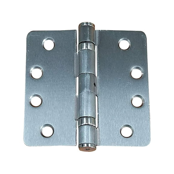 Commercial Ball Bearing Hinges, 4" X 4" 1/4" Radius in Satin Nickel - Sold in Pairs