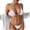 Pink-04, variant on Lopeceal Women's Ribbed Triangle Thong Bikini Set Sexy Two Piece Swimsuit Cute Bathing Suit Pearl Chain Halter String Swimwear
