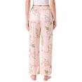 thumbnail image 3 of Pantalones de lounge para mujeres INSPIRE CHIC con patrón de flores y puntos, pantalones de pierna ancha, cintura elástica con bolsillo, pijama de noche M amarillo, 3 of 6