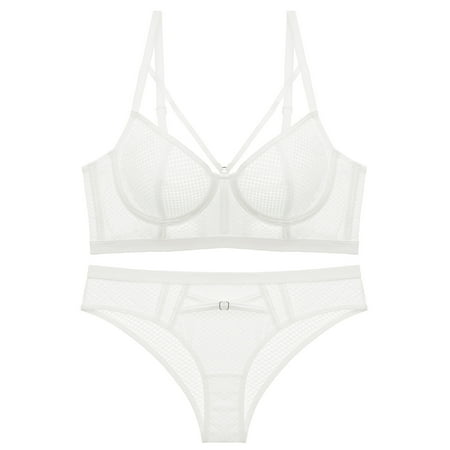 Large Chest and Small Ultra-Thin Sexy Lace Lingerie Comfortable Breathable Breast Holding Push up Anti-SAG Bra Set