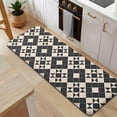 thumbnail image 5 of Black Beige Checkerboard Checkered Pattern Kitchen Rug Mat,Kitchen Runner Rugs Non Skid Washable,Decorative Kitchen Floor Mats for Kitchen,Sink,Laundry,17"x47.2", 5 of 7