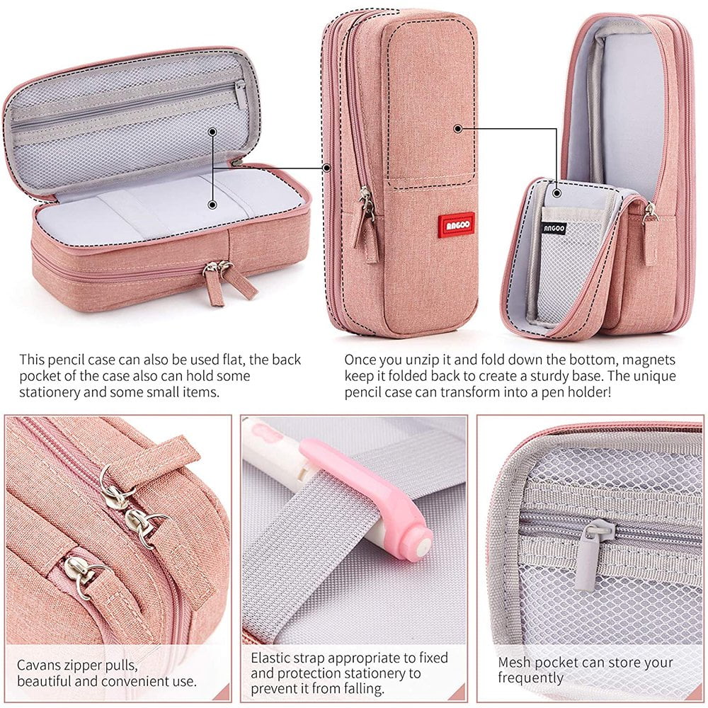 1 Pièces Trousse À Crayons École Kawaii Toile Grande Capacité Étanche