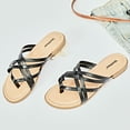 thumbnail image 4 of Ataiwee Women's Flat Slide Sandals - Casual Multiple Straps Thong Slip on Flat Summer Shoes., 4 of 8
