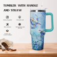 thumbnail image 2 of 40 Oz Sea Turtle Tumbler with Handle Lid and Straw,Double Wall Vacuum Stainless Steel Watercolor Ocean Turtle Cup,Water Bottle,Travel Coffee Mug,Hawaiian Sea Turtle Decor,Accessories, 2 of 5