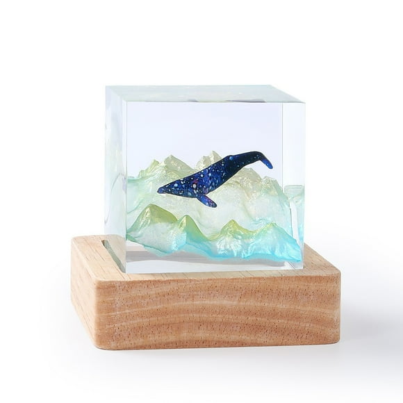 Clearance! Home Decor Resin Lamp,Deep Sea Diving Night Light Humpback Whaleocean Lights The Underwater World Night Light Ocean Lamp Diving Resin Wood Light Home Decor Gift for Family Friends