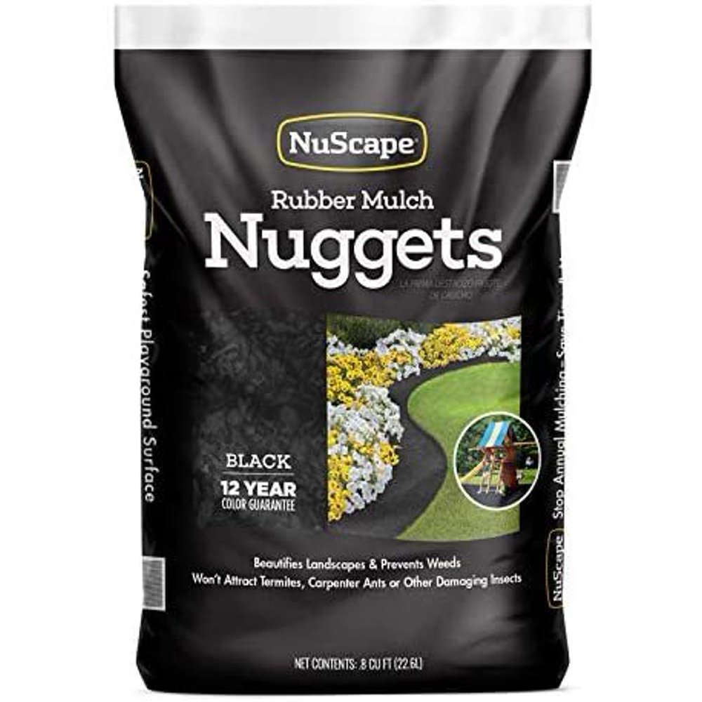 NuScape Black Rubber Nuggets 0.8 cu. ft. Case of 1;