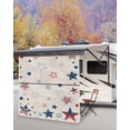thumbnail image 5 of 4th of July RV Awning Sun Shade Screen 9'X7' Red Blue Mesh Sunscreen American White Stars Flag Retro Awning Shade Screen with Zipper UV Blocker Completed Kits Outdoor Canopy for RV Motorhome Camper, 5 of 7