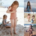 thumbnail image 2 of Toddler Baby Girl Ruffle Sleeve One-Piece Swimwear Backless Swimsuit Bathing Suit, 2 of 8