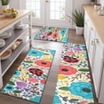 thumbnail image 2 of Pioneer Flower Floral Print Pattern Kitchen Rugs Sets Of 3,Kitchen Runner Rugs Non Skid Washable,Decorative Kitchen Floor Mats for Kitchen,Sink,Laundry,17"x30"+ 17"x47" + 17"x59", 2 of 6