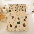 thumbnail image 5 of Homewish Vintage Cottage Witch Halloween Bed Sheets,Magical Book Print Full Size Sheets,Beige Tan,4 Pieces,1 Flat Sheet,1 Fitted Sheet and 2 Pillowcases, 5 of 6