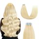 thumbnail image 1 of Sunya Extensiones de cabello con cinta adhesiva de 16 pulgadas, cabello humano Remy liso y sedoso, cinta de trama de piel sin costuras en extensiones de cabello humano real, 16 pulgadas # 613 rubio bl, 1 of 1