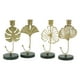 thumbnail image 1 of Ilios Innova | Set de 4 Portavelas Decorativos, Diseño de Hojas Metálicas Doradas con Base de Mármol Verde, Estilo Contemporáneo para Decoración, 1 of 9