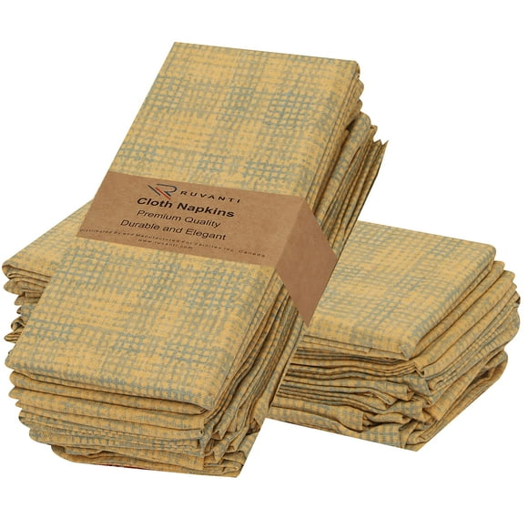 Juego de 12 servilletas de tela RUVANTI, 46 x 46 cm, 100% algodón